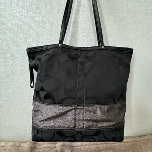 Coach Signature Glitter Stripe Tote 12978